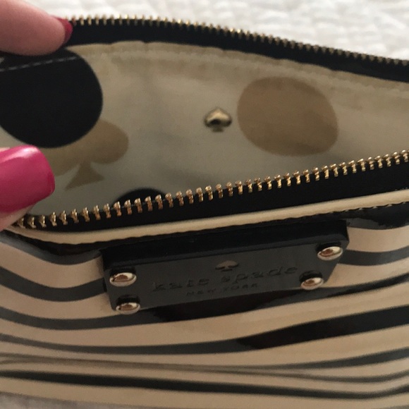 Kate Spade Black and White striped clutch - Picture 2 of 3